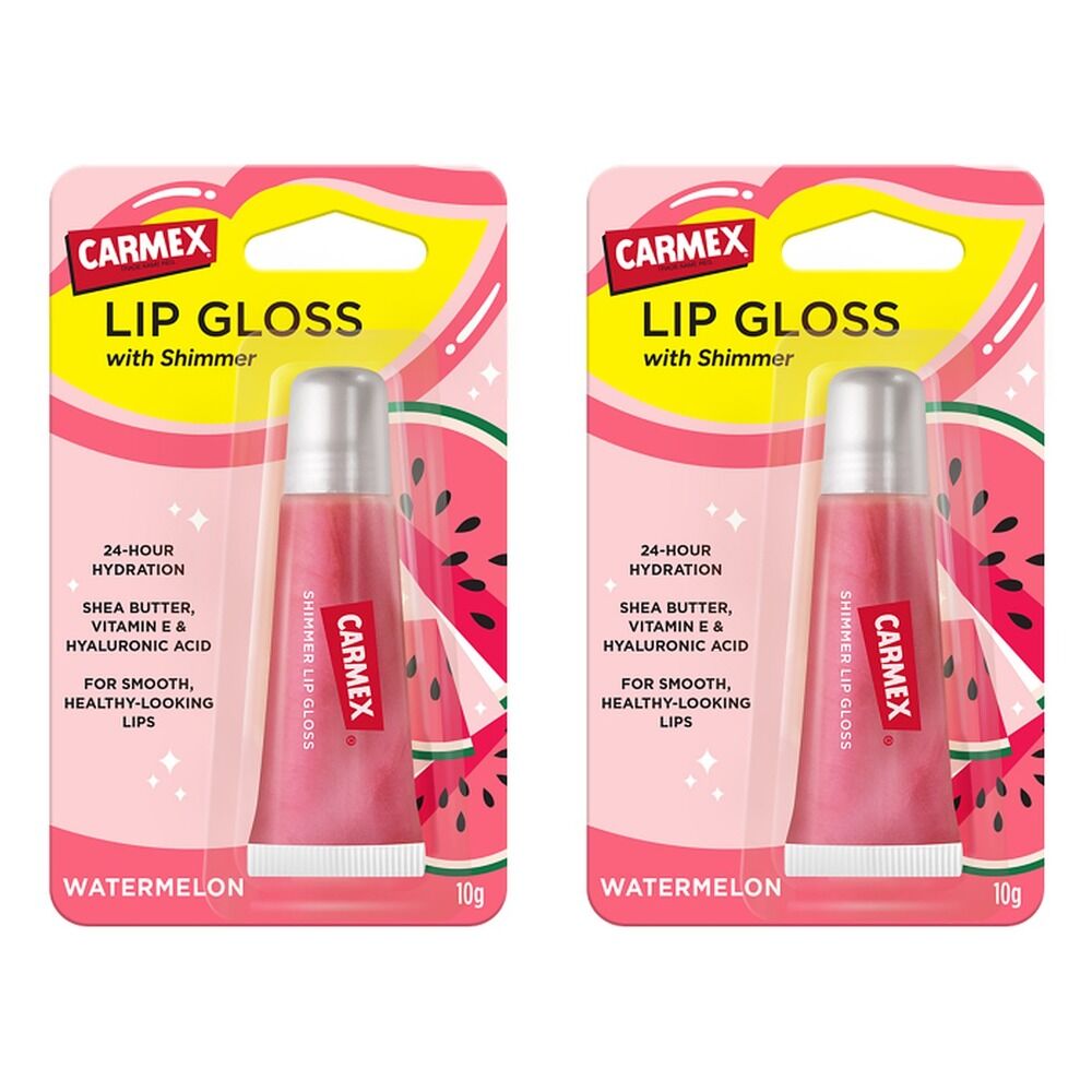 Carmex Shimmer Lip Gloss Watermelon 10g x 12 Bundle of 2