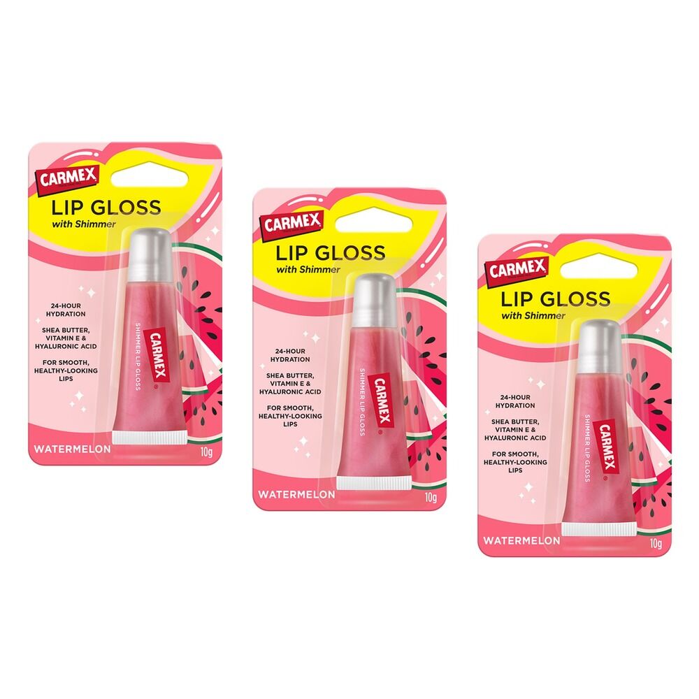 Carmex Shimmer Lip Gloss Watermelon 10g x 12 Bundle of 3
