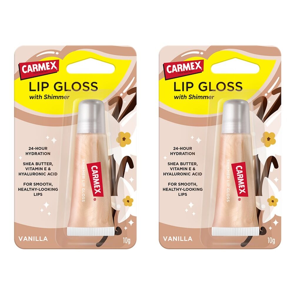 Carmex Shimmer Lip Gloss Vanilla 10g x 12 Bundle of 2
