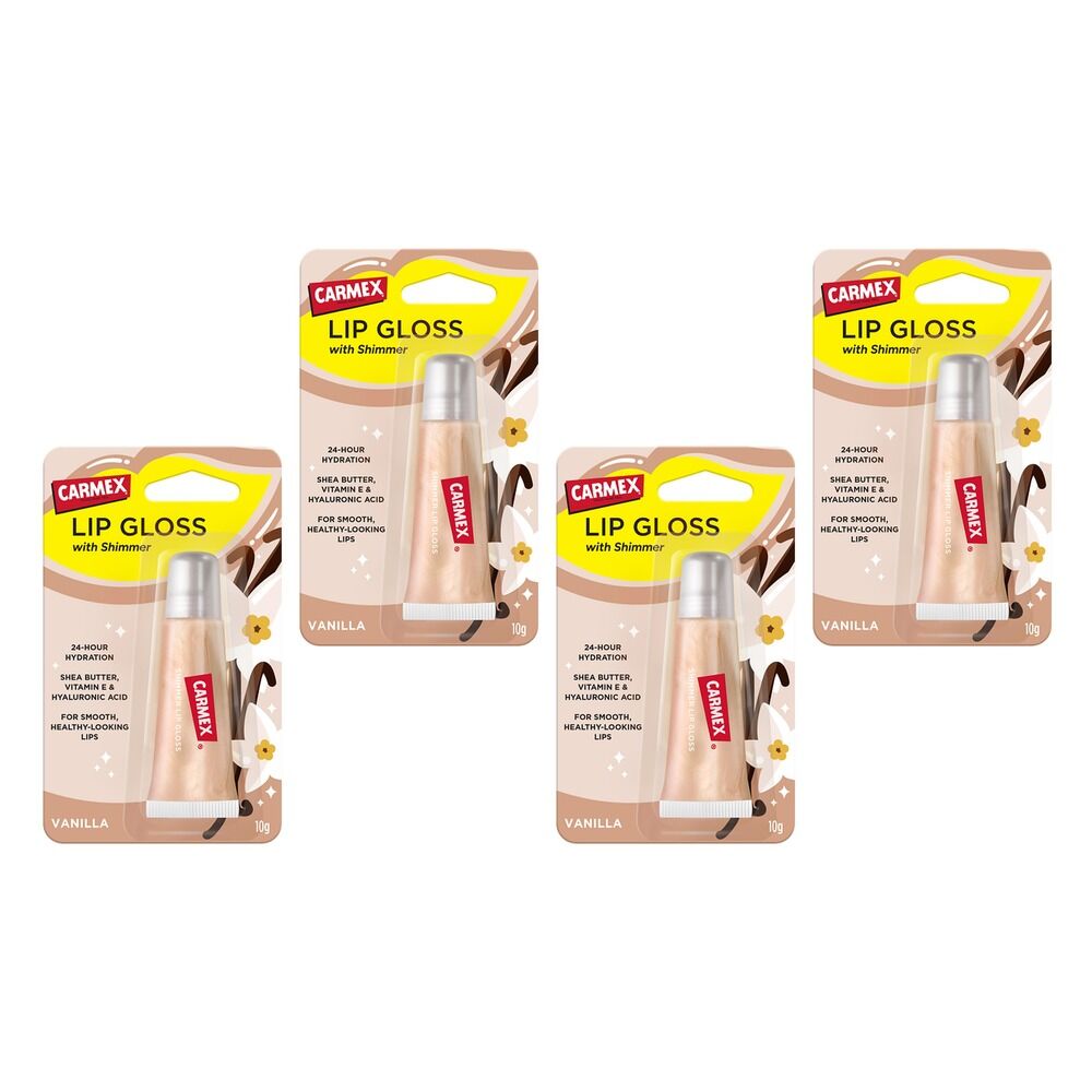 Carmex Shimmer Lip Gloss Vanilla 10g x 12 Bundle of 4