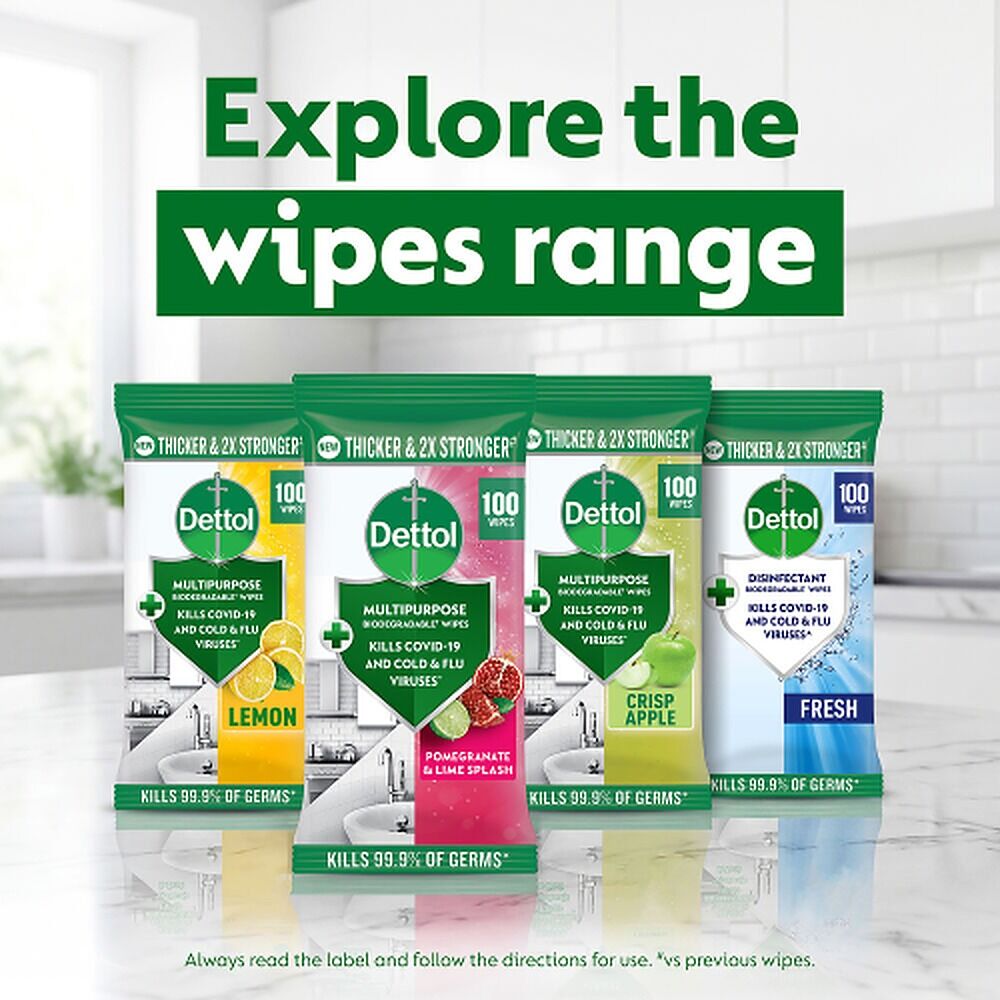 Dettol Multipurpose Wipes Crisp Apple 100 Pack