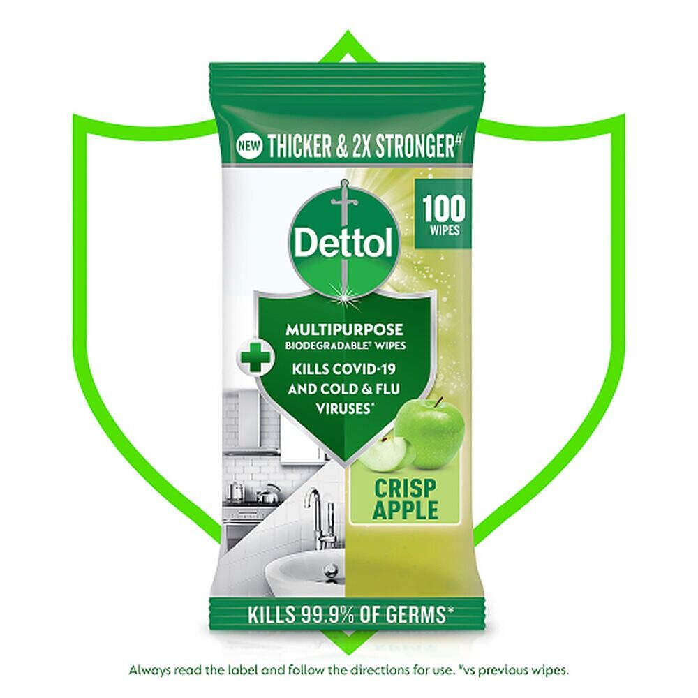 Dettol Multipurpose Wipes Crisp Apple 100 Pack