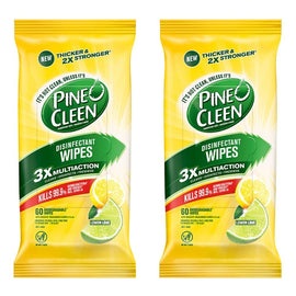 Dettol Pine O Cleen Disinfectant Wipes Lemon Lime 60 Pack Bundle of 2