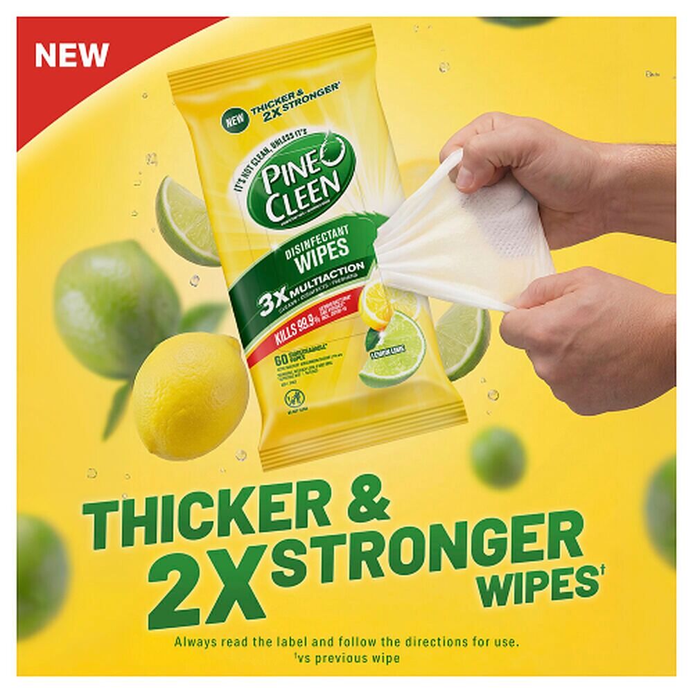 Dettol Pine O Cleen Disinfectant Wipes Lemon Lime 60 Pack