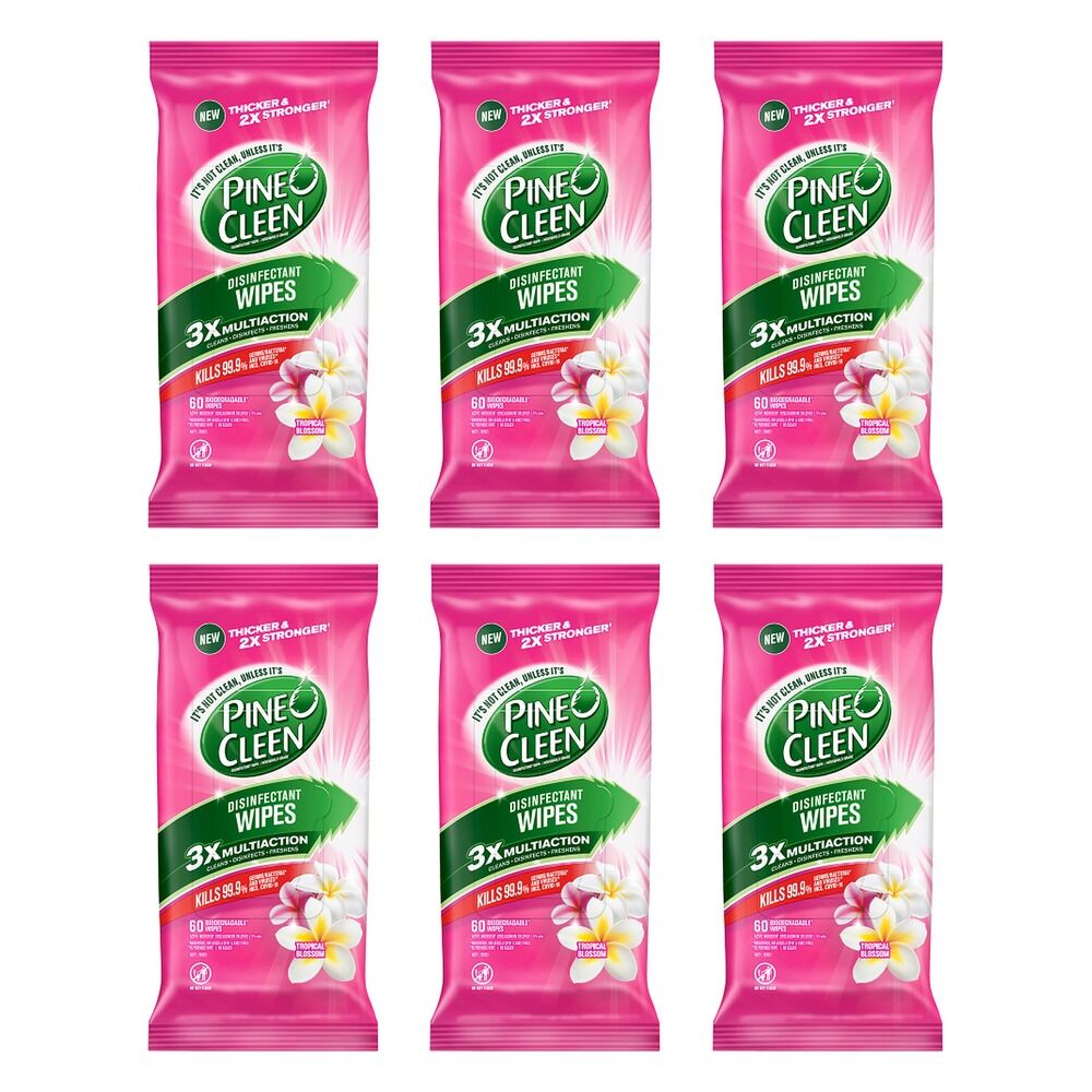 Dettol Pine O Cleen Disinfectant Wipes Tropical Blossom 60 Pack Bundle of 6