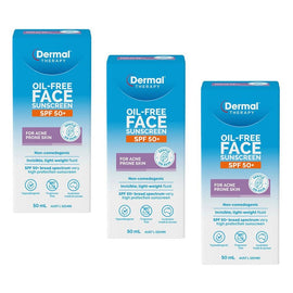 Dermal Therapy Oil Free Face Sunscreen SPF 50+ 50mL Pack of 3