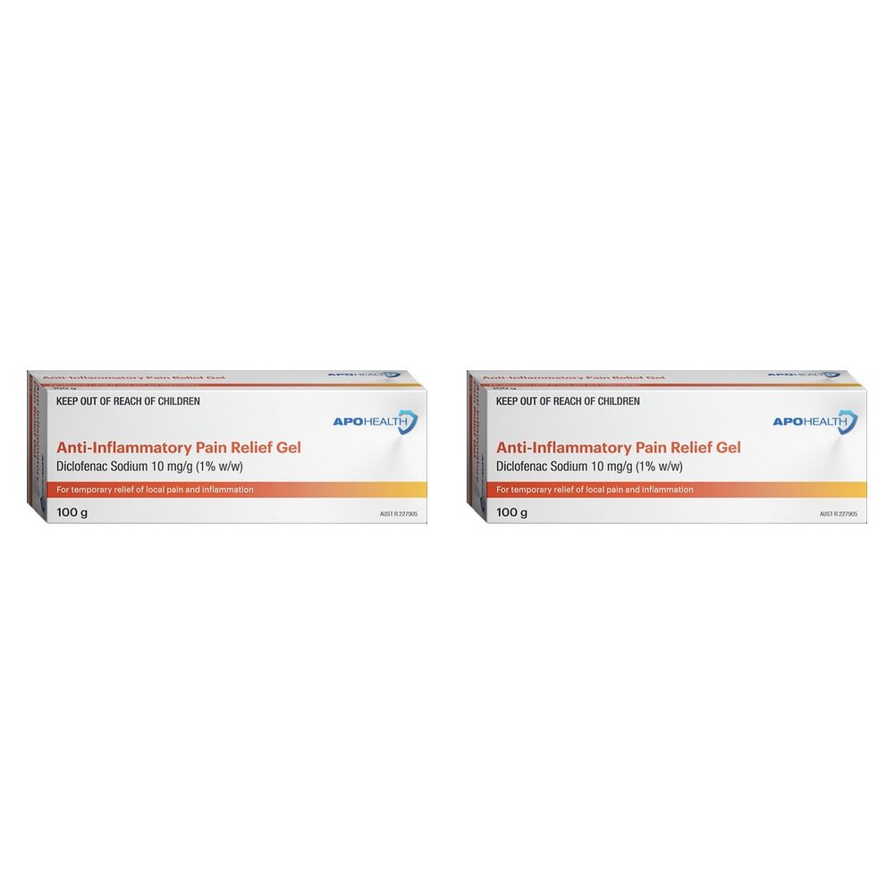 Apotex Anti-Inflammatory Pain Relief Gel 100g Pack of 2