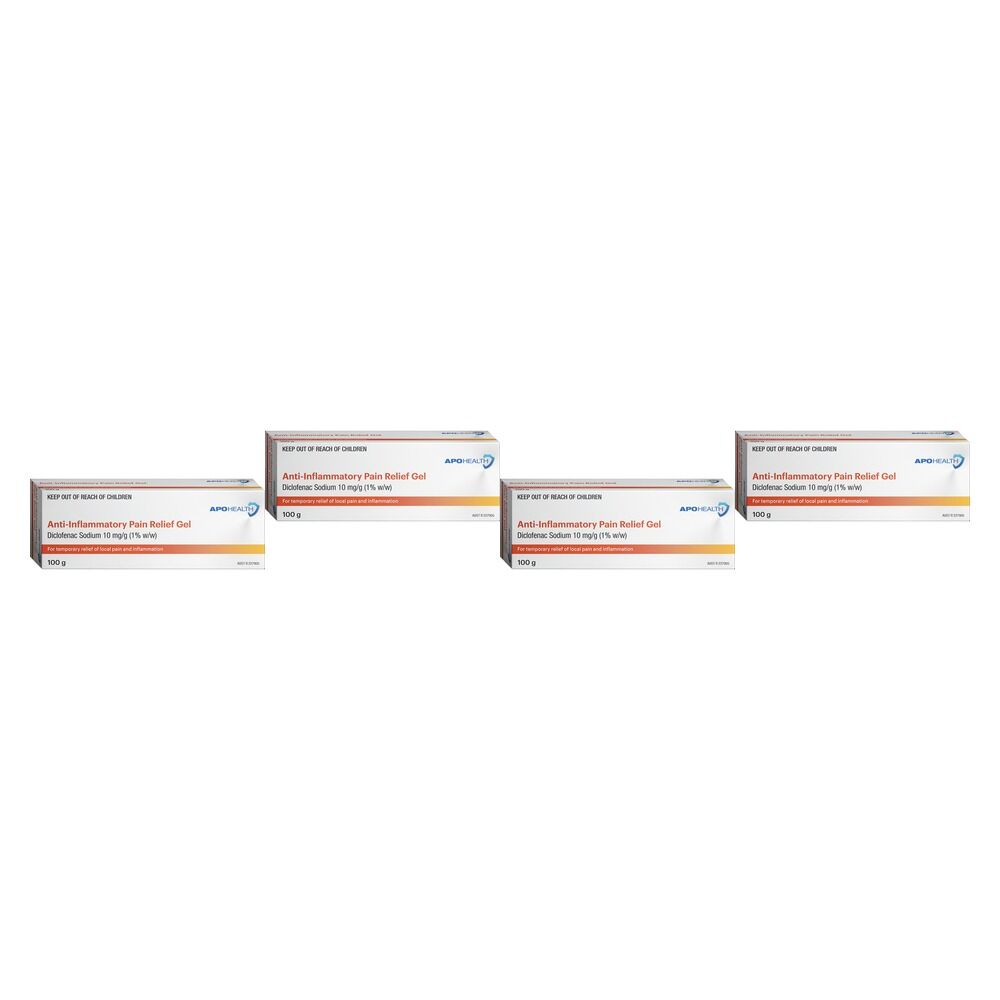 Apotex Anti-Inflammatory Pain Relief Gel 100g Pack of 4
