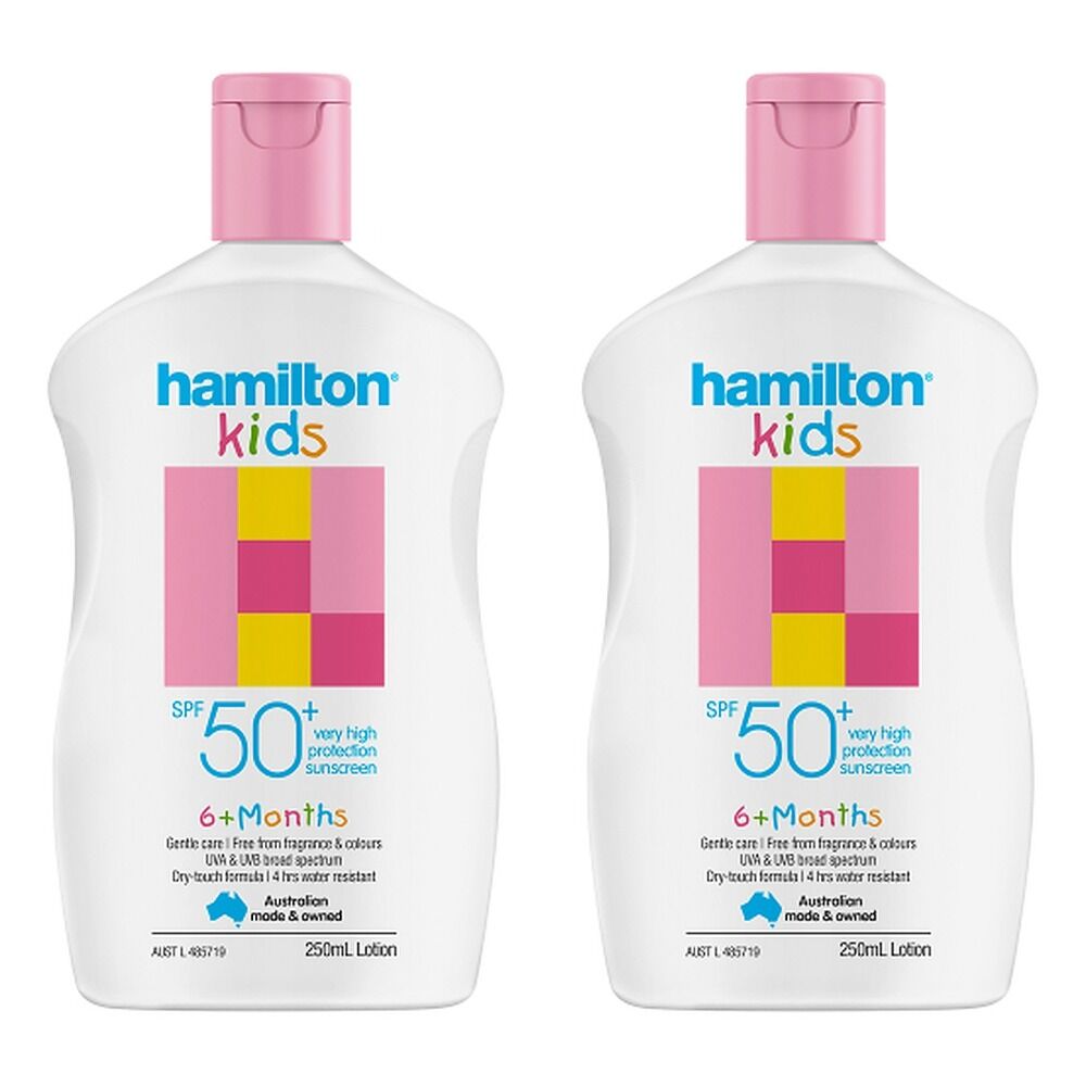 Hamilton Kids Sunscreen Lotion SPF50+ 250mL Pack of 2