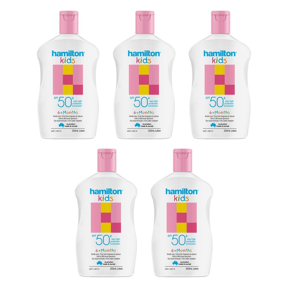 Hamilton Kids Sunscreen Lotion SPF50+ 250mL Pack of 5