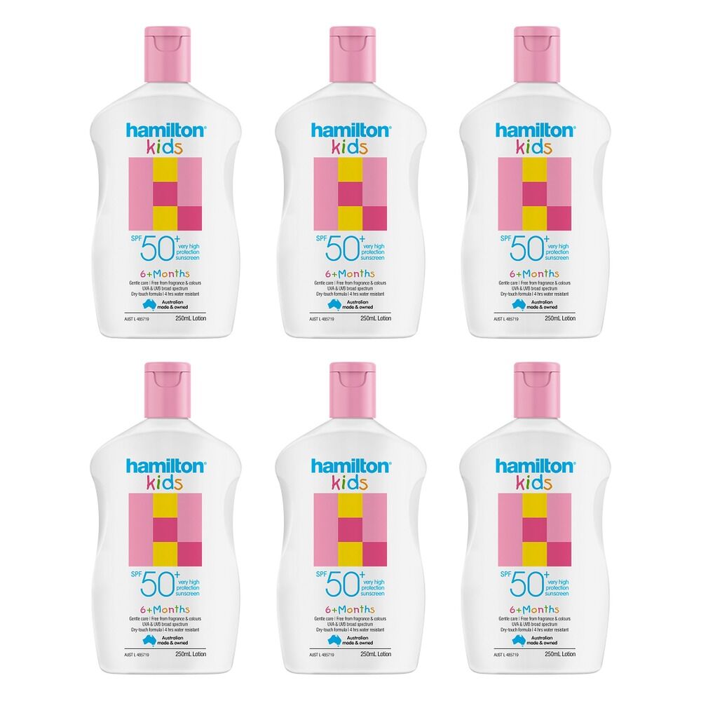Hamilton Kids Sunscreen Lotion SPF50+ 250mL Pack of 6