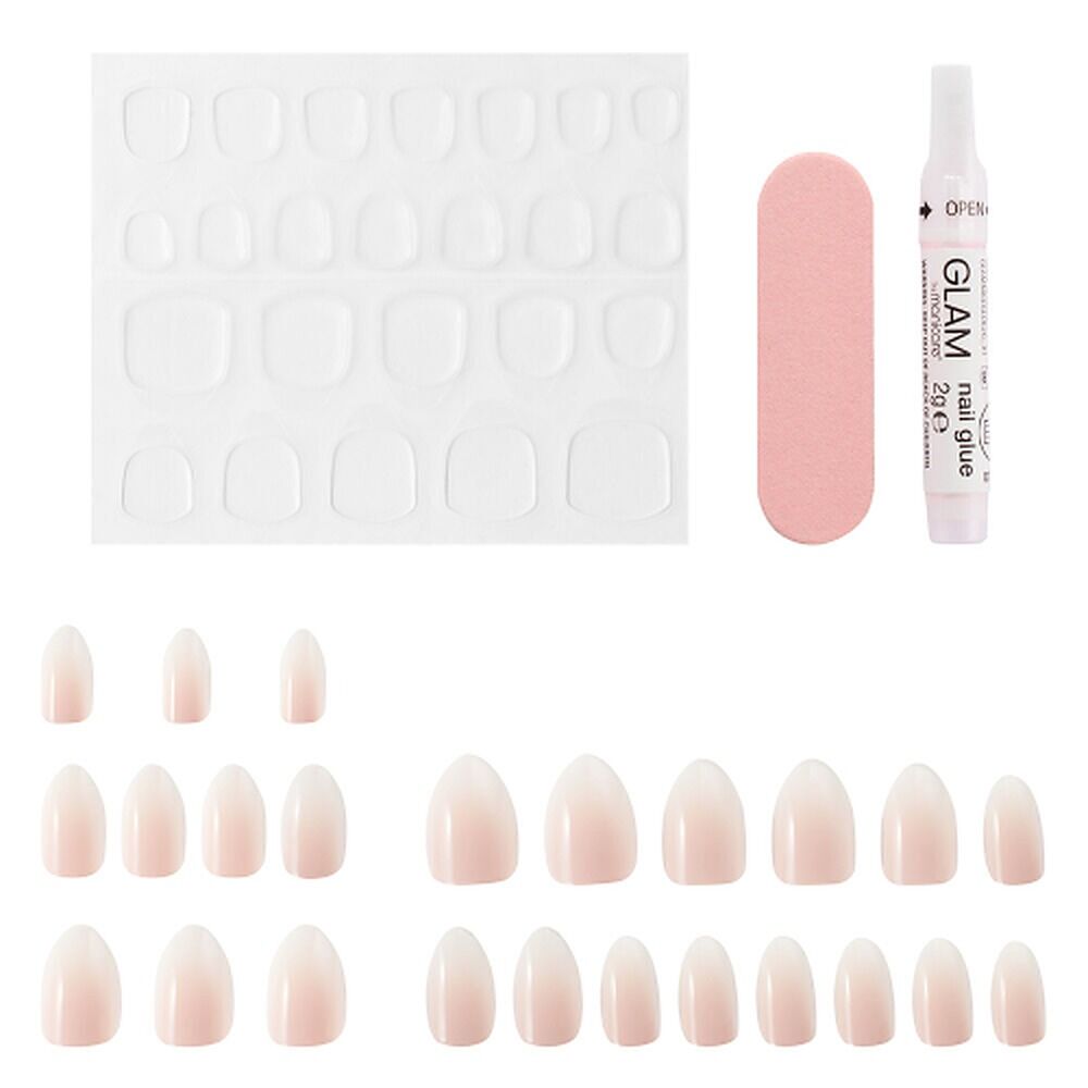 Glam by Manicare Press On Nails Medium Almond Fashion 24 Pack