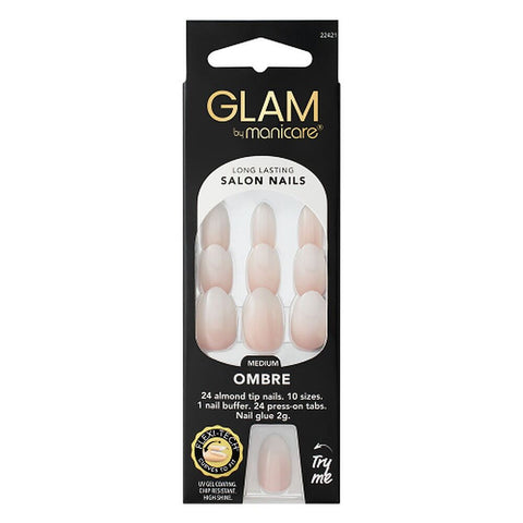 Glam by Manicare Press On Nails Medium Almond Fashion 24 Pack