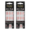Glam by Manicare Glam Ready Pre-Glued Nails Rose Petal Jelly 30 Pack Bundle of 2