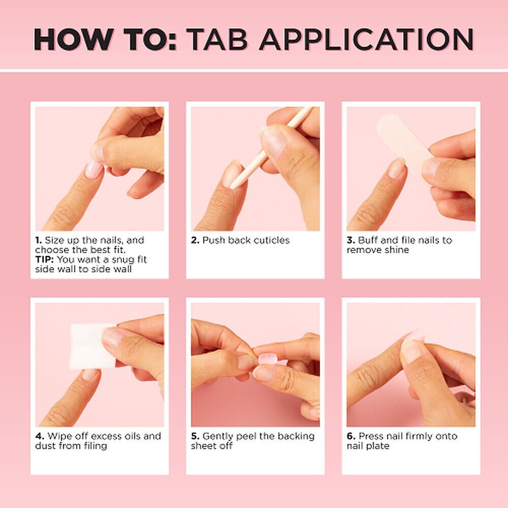 Glam by Manicare Glam Ready Pre-Glued Nails Rose Petal Jelly 30 Pack