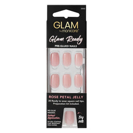 Glam by Manicare Glam Ready Pre-Glued Nails Rose Petal Jelly 30 Pack