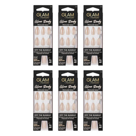 Glam by Manicare Glam Ready Pre-Glued Nails Off the Runway 30 Pack Bundle of 6