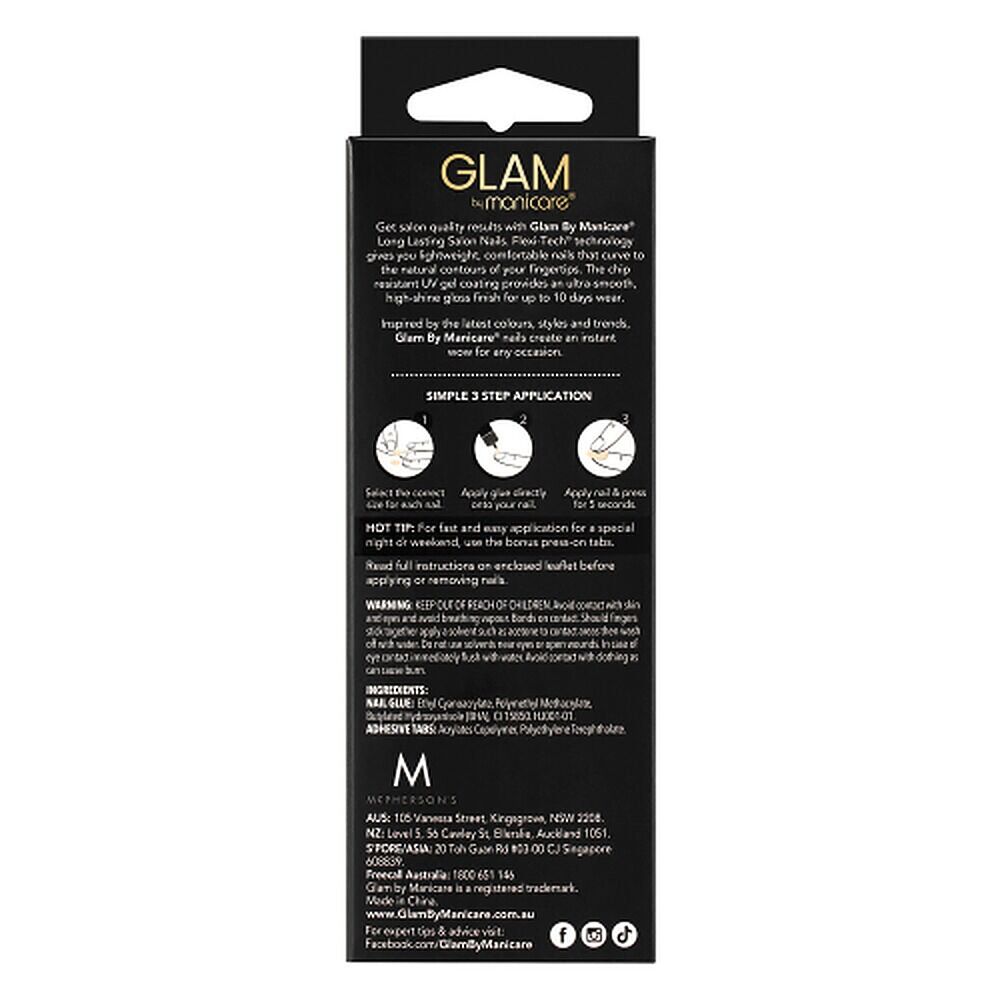 Glam by Manicare Press On Nails Short Square French Pink 24 Pack