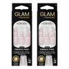 Glam by Manicare Press On Nails Medium Square French Pink 24 Pack Bundle of 2