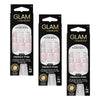 Glam by Manicare Press On Nails Medium Square French Pink 24 Pack Bundle of 3