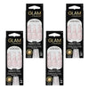 Glam by Manicare Press On Nails Medium Square French Pink 24 Pack Bundle of 4