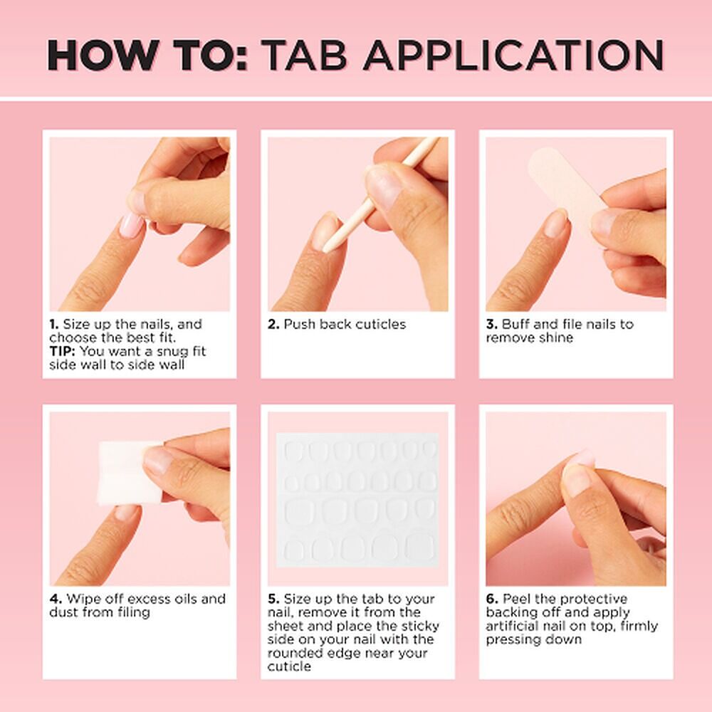 Glam by Manicare Press On Nails Medium Square French Pink 24 Pack