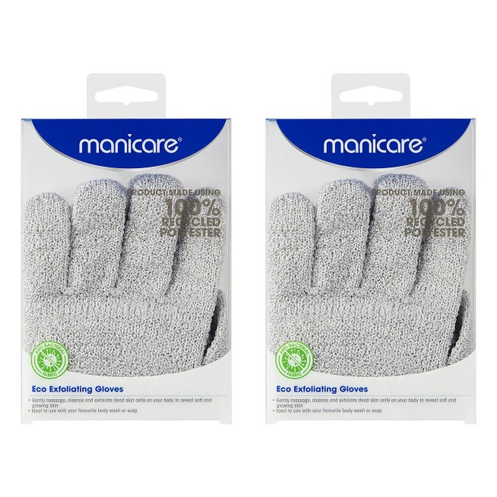Manicare Eco Exfoliating Gloves Recycled Polyester Pack of 2