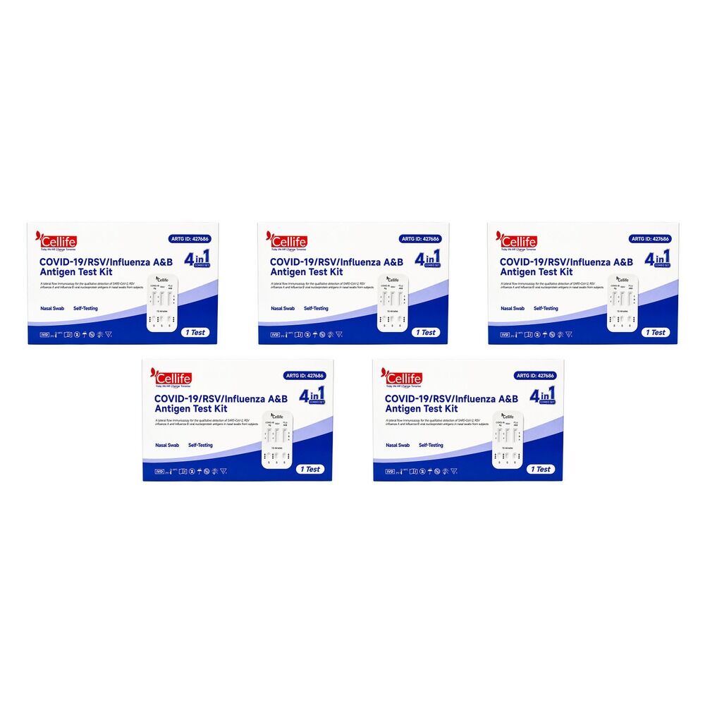 Fanttest Cellife Covid-19/RSV/Flu A&B Nasal Test Pack of 5