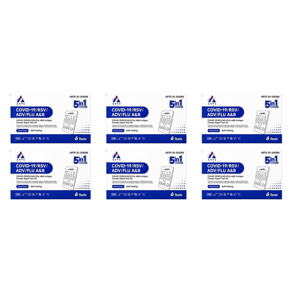Fanttest AHPC Covid-19/RSV/ADV/Flu A&B Nasal Test 6 Pack Bundle of 6