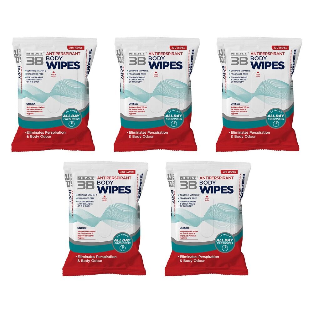 Neat Feat 3B Antiperspirant Body Wipes Pack of 5