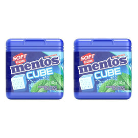 Mentos Cube Ice Mint Sugar Free Chewing Gum Bottle 46g x 4 Bundle of 2