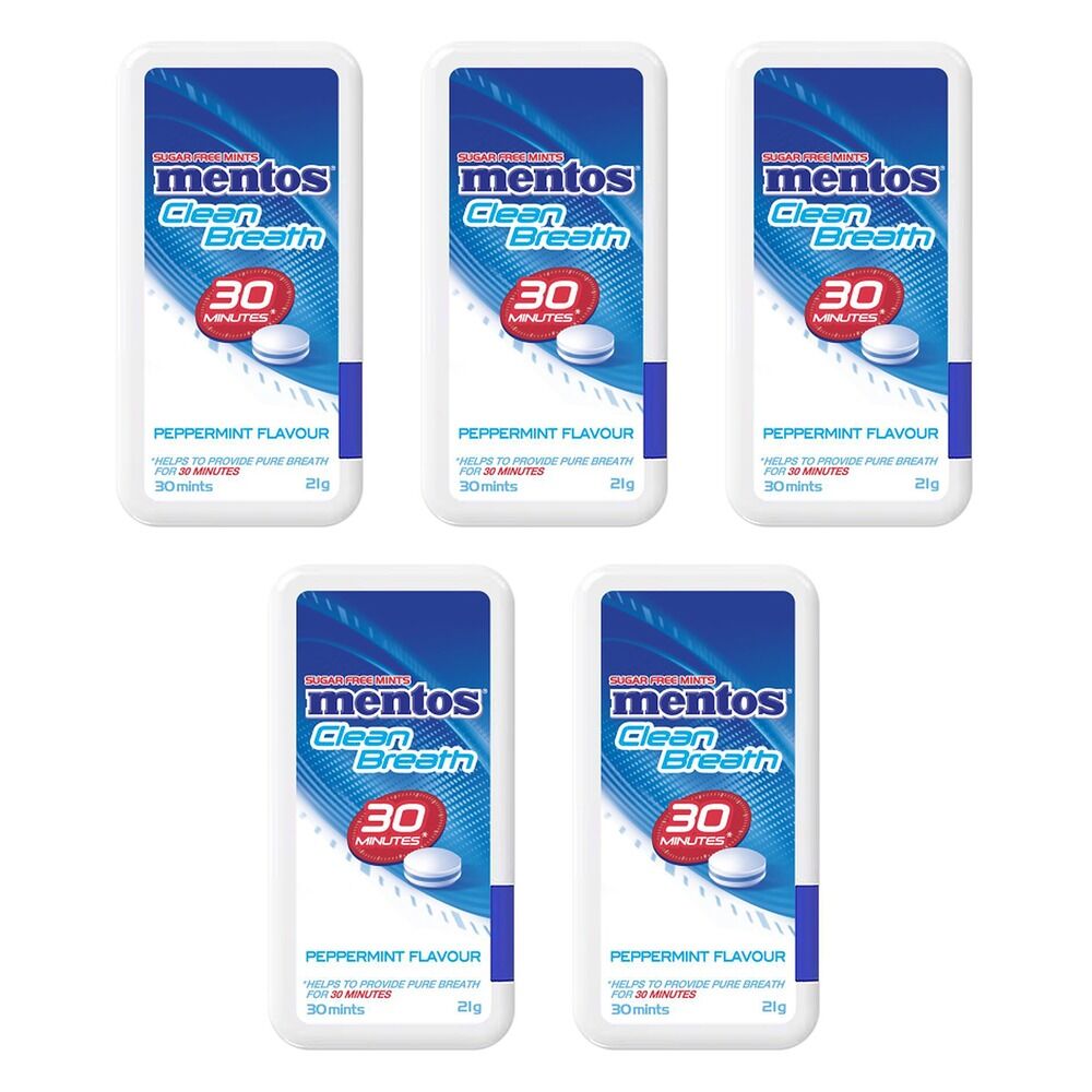 Mentos Clean Breath Spearmint 21g x 12 Bundle of 5