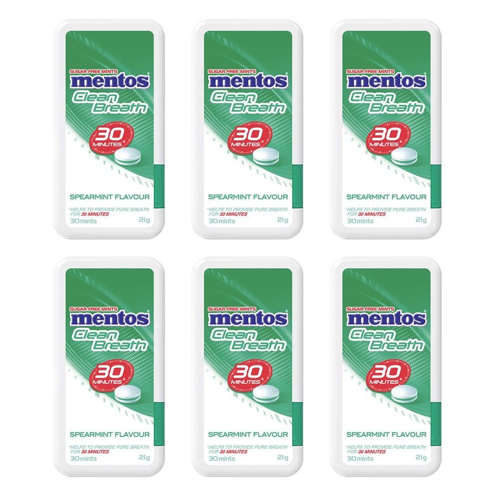 Mentos Clean Breath Spearmint 21g x 12 Bundle of 6