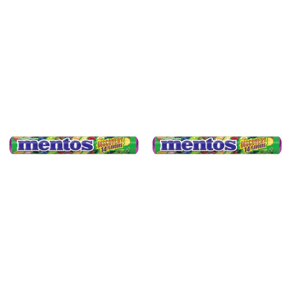 Mentos Discovery 14 Flavours Fruit Chews Roll 37.5g x 40 Bundle of 2