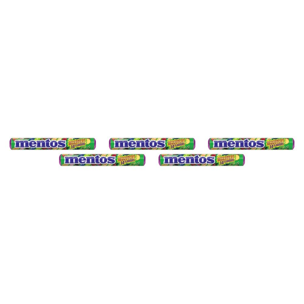 Mentos Discovery 14 Flavours Fruit Chews Roll 37.5g x 40 Bundle of 5