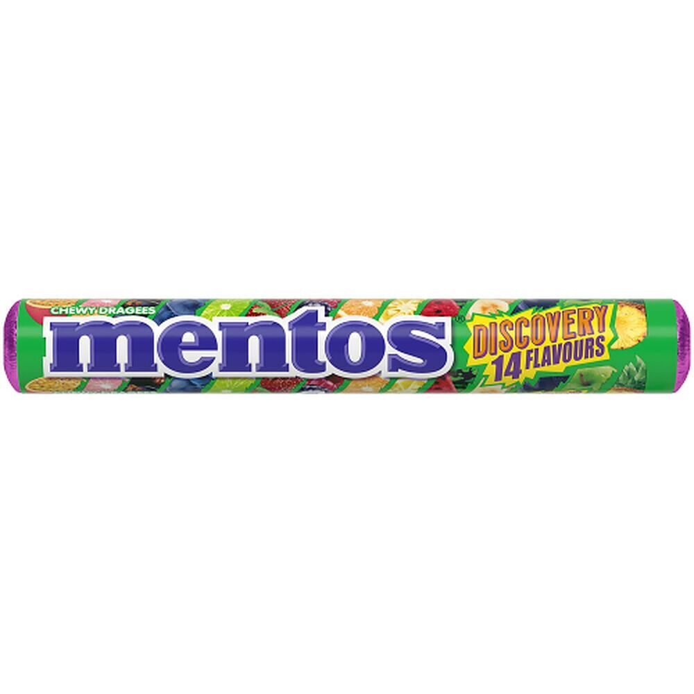 Mentos Discovery 14 Flavours Fruit Chews Roll 37.5g