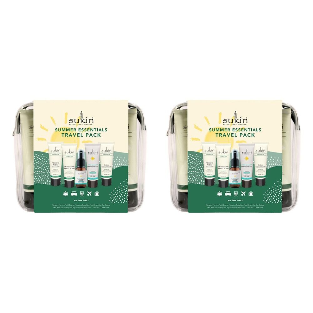 Sukin Summer Essentials Travel Pack 5 Piece Set Bundle of 2