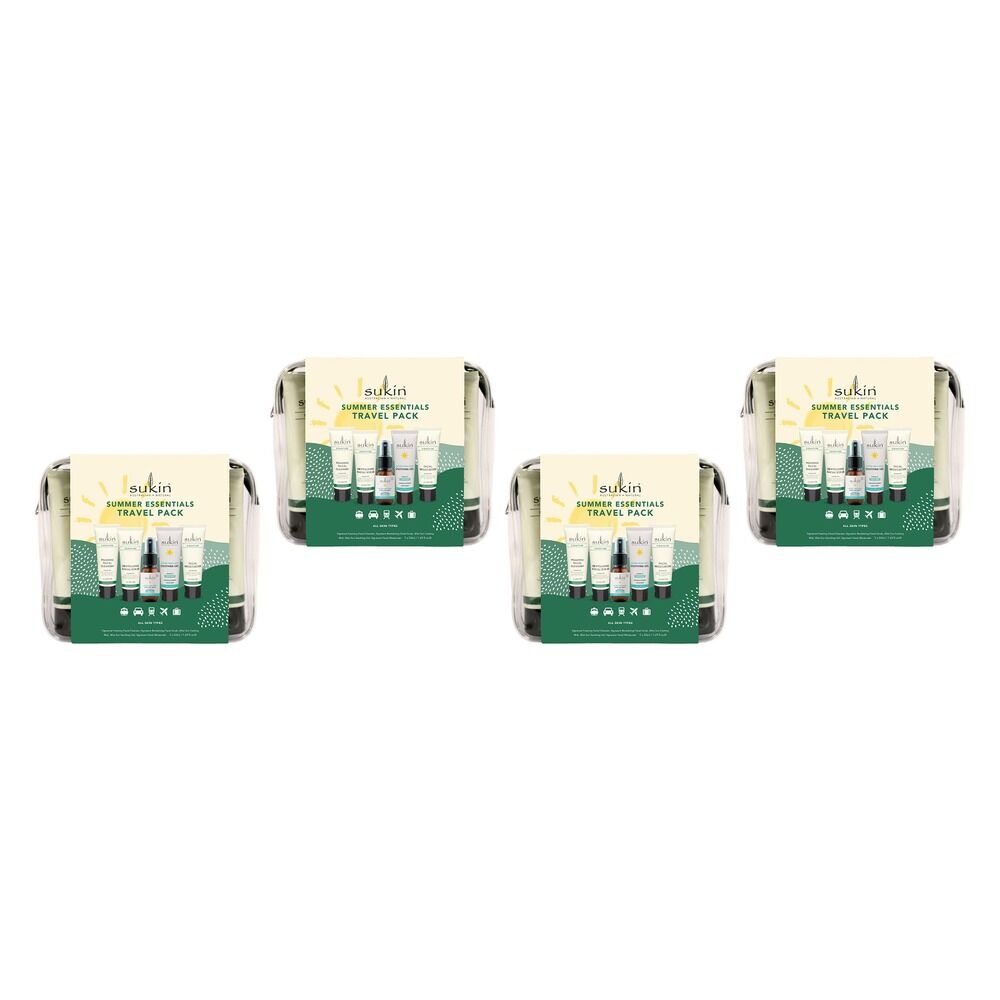 Sukin Summer Essentials Travel Pack 5 Piece Set Bundle of 4