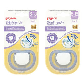 Pigeon Skin Friendly Dummy 6-18 Months Size L Pack of 2
