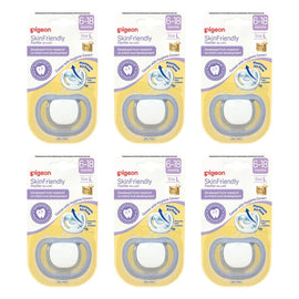 Pigeon Skin Friendly Dummy 6-18 Months Size L Pack of 6
