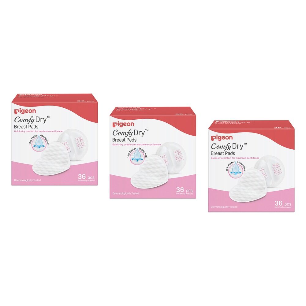Pigeon Comfy Feel Breast Pad 36 Pack Bundle of 3