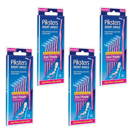 Piksters Right Angle Interdental Brush Purple Size 1 6 Pack x 10 Bundle of 4