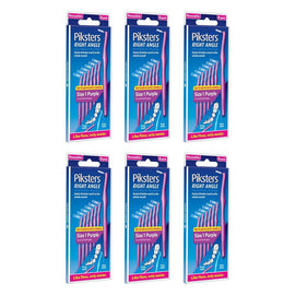 Piksters Right Angle Interdental Brush Purple Size 1 6 Pack x 10 Bundle of 6