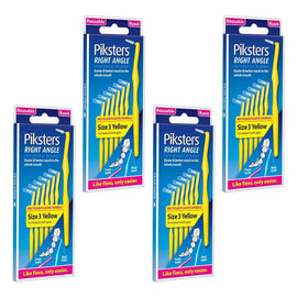 Piksters Right Angle Interdental Brush Yellow Size 3 6 Pack x 10 Bundle of 4