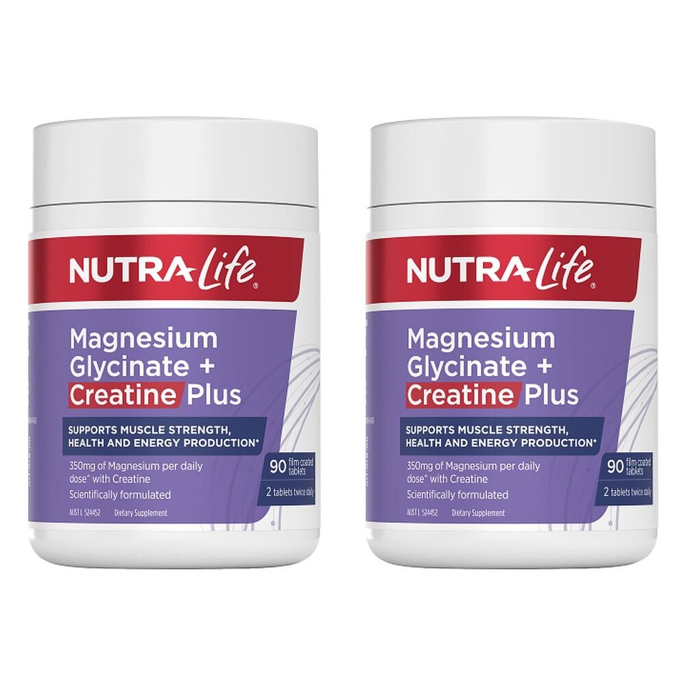 Nutra-Life Magnesium Glycinate + Creatine Plus 90 Tablets Pack of 2