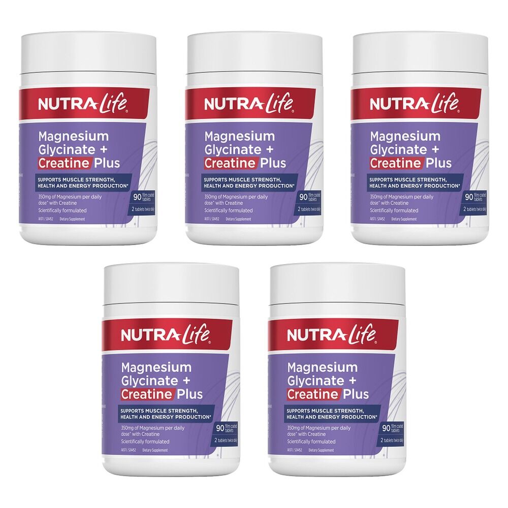 Nutra-Life Magnesium Glycinate + Creatine Plus 90 Tablets Pack of 5