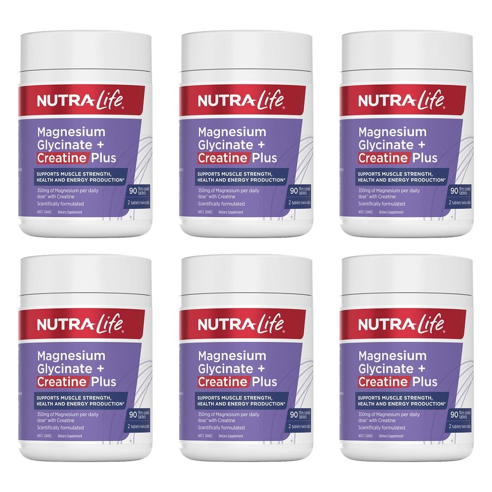 Nutra-Life Magnesium Glycinate + Creatine Plus 90 Tablets Pack of 6