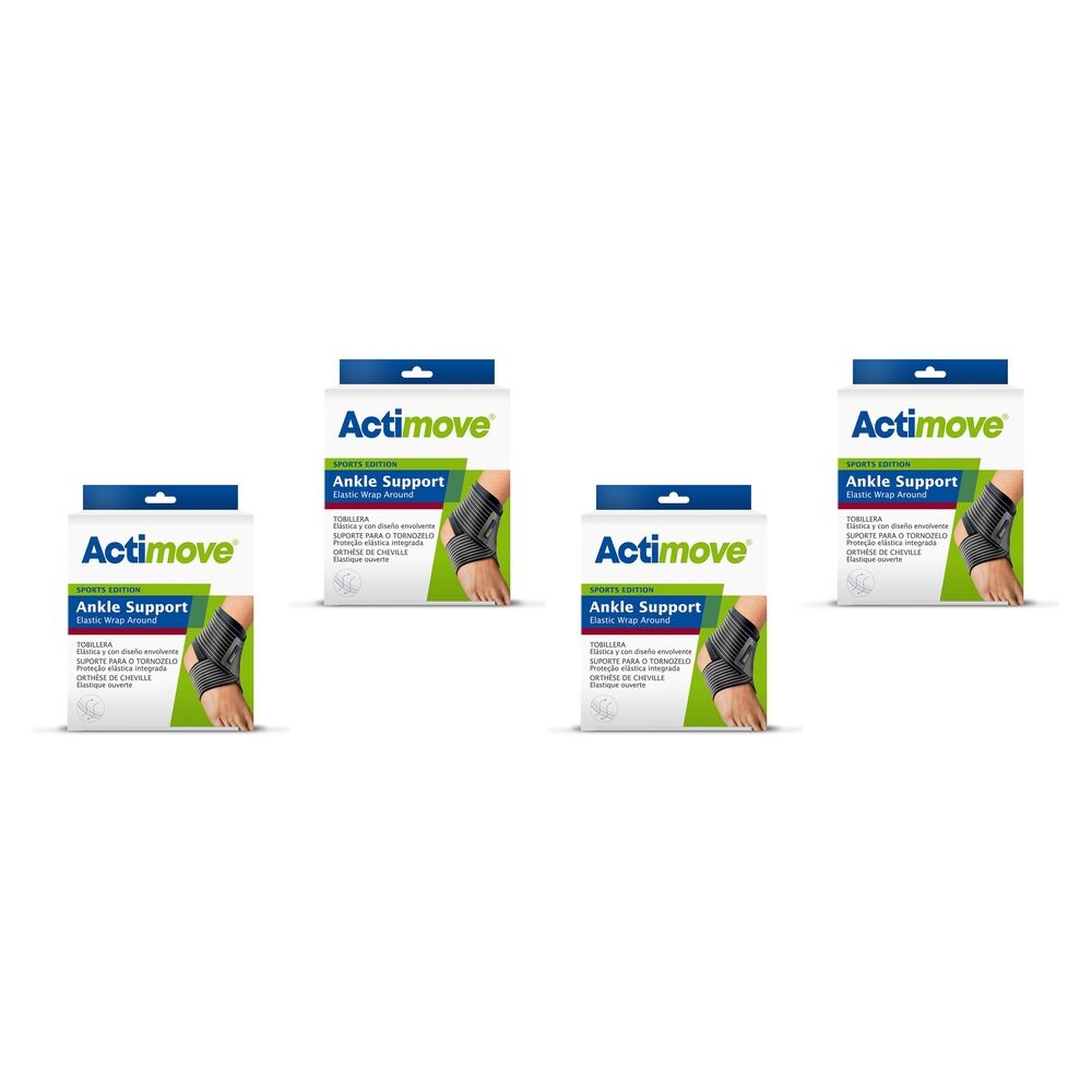 Actimove Sport Ankle Wrap Around Small Black Pack of 4