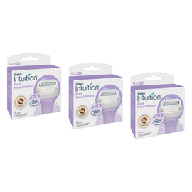 Schick Intuition Pure Nourishment Razor Refills 4 Pack Bundle of 3