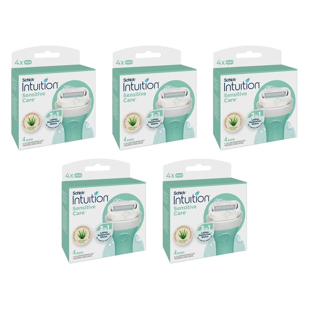 Schick Intuition Sensitive Care Razor Refills 4 Pack Bundle of 5